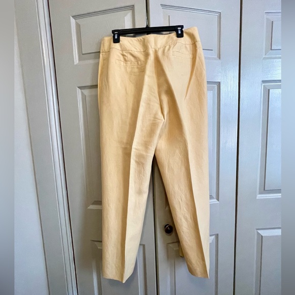 Kasper Yellow Linen Blend Pants - Picture 5 of 6